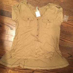 Free People olive t-shirt